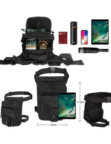 Bolsa de Pierna Táctica DegeTMVe Doble Funda 33x23cm