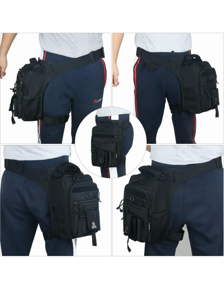 Bolsa de Pierna Táctica DegeTMVe Doble Funda 33x23cm