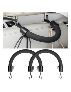 Agarre de Reposacabezas de Coche Dickno 2 PCS Negro