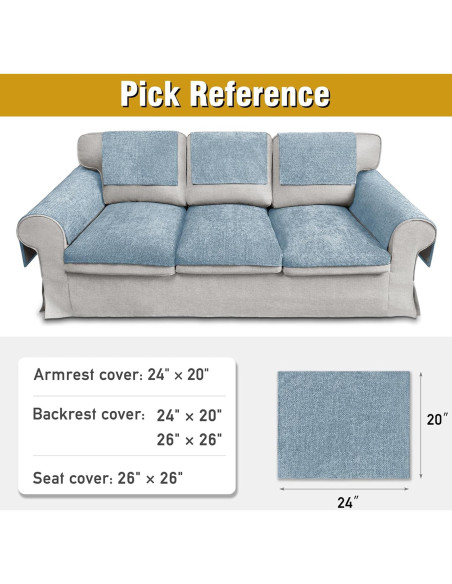 Cubiertas de Brazo de Sofá LovoGemy 61x51cm Impermeables 2 Pcs