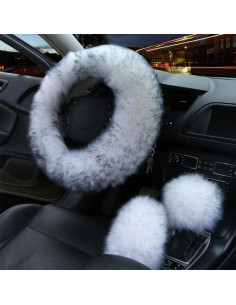 Set 3 Piezas Funda de Volante, Freno y Cambio EGBANG Gris 2