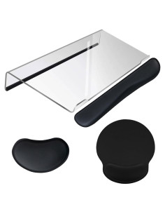 Juego de 4 Soportes de Teclado Acrílico con Almohadillas Ergonómicas
