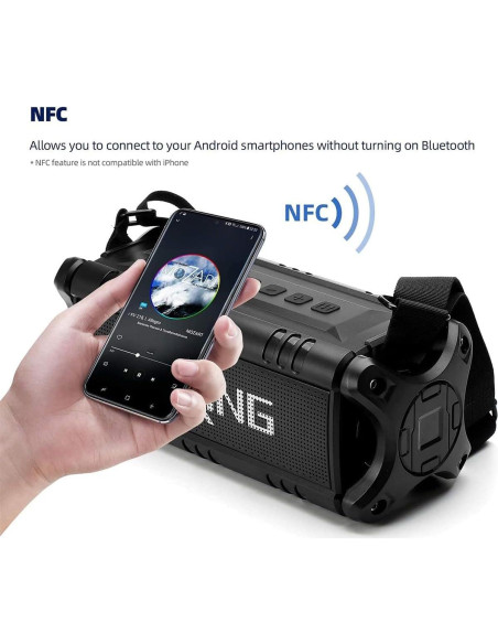 Altavoz Bluetooth W-KING D8 90W Impermeable 40H Subwoofer