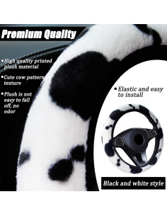 Set 8 Piezas Accesorios de Coche Peluche LUOYOYY Negro 2