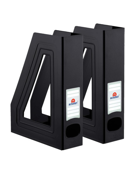 Soporte para Revistas Acrimet Negro, Organizador de Plástico, 2 Unidades