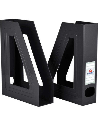 Soporte para Revistas Acrimet Negro, Organizador de Plástico, 2 Unidades