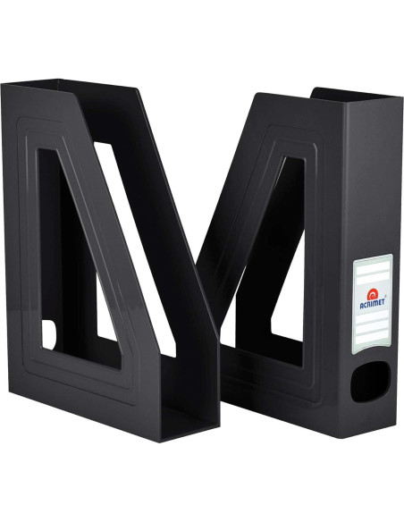 Soporte para Revistas Acrimet Negro, Organizador de Plástico, 2 Unidades