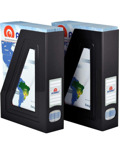 Soporte para Revistas Acrimet Negro, Organizador de Plástico, 2 Unidades