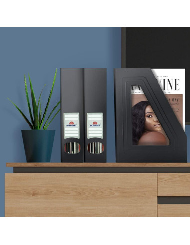 Soporte para Revistas Acrimet Negro, Organizador de Plástico, 2 Unidades