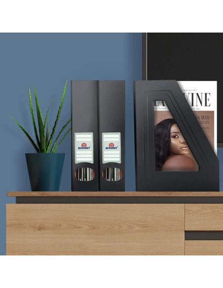 Soporte para Revistas Acrimet Negro, Organizador de Plástico, 2 Unidades