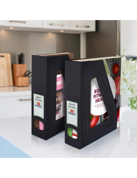 Soporte para Revistas Acrimet Negro, Organizador de Plástico, 2 Unidades