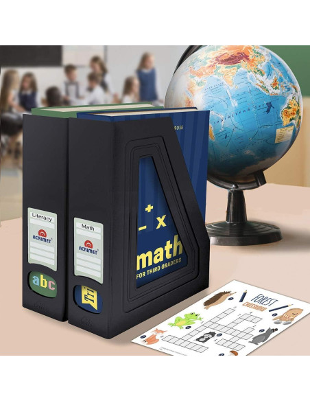 Soporte para Revistas Acrimet Negro, Organizador de Plástico, 2 Unidades