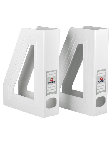 Soporte para Revistas Acrimet Blanco, Organizador Duradero, 2 Unidades