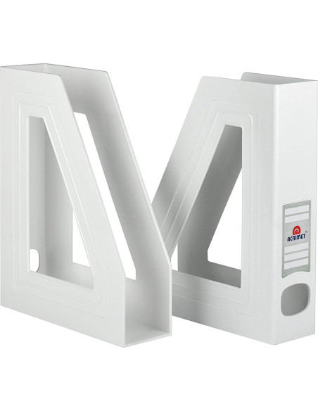 Soporte para Revistas Acrimet Blanco, Organizador Duradero, 2 Unidades