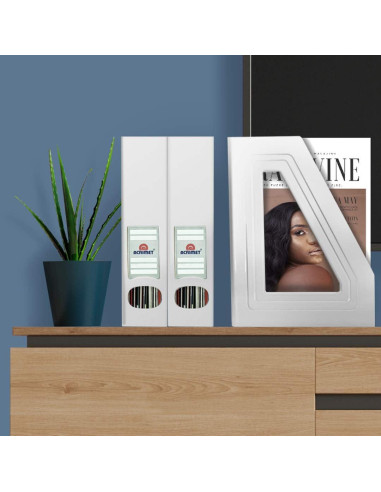 Soporte para Revistas Acrimet Blanco, Organizador Duradero, 2 Unidades
