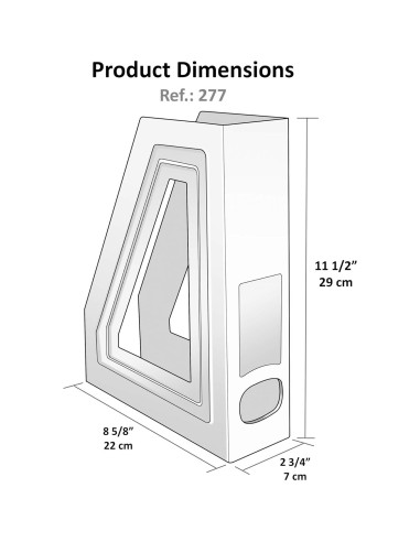 Soporte para Revistas Acrimet Blanco, Organizador Duradero, 2 Unidades