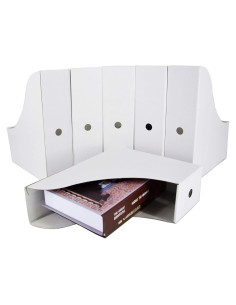 Soporte de Revistas Blanco HUAPRINT - 6 Paquetes, Cartón Resistente