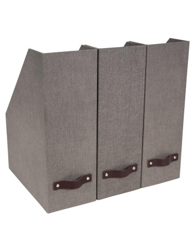 Bigso Estelle Organizador de Revistas - 3 Paquete - Gris