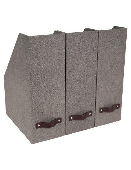 Bigso Estelle Organizador de Revistas - 3 Paquete - Gris