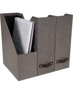 Bigso Estelle Organizador de Revistas - 3 Paquete - Gris 2