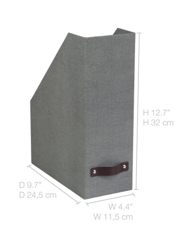 Bigso Estelle Organizador de Revistas - 3 Paquete - Gris