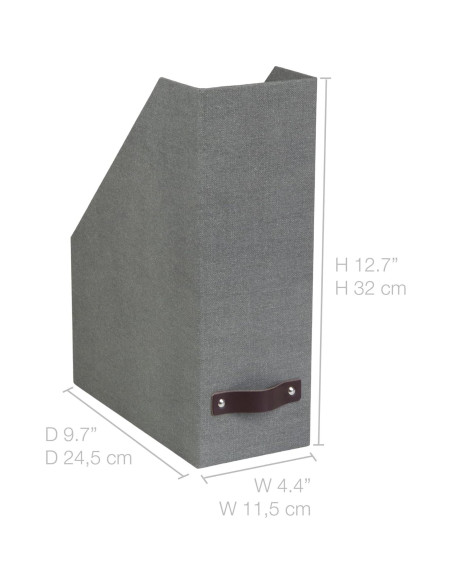 Bigso Estelle Organizador de Revistas - 3 Paquete - Gris