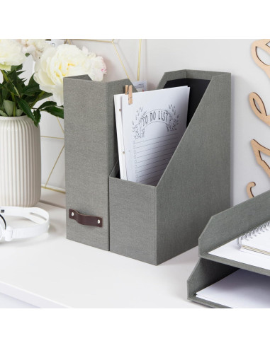 Bigso Estelle Organizador de Revistas - 3 Paquete - Gris