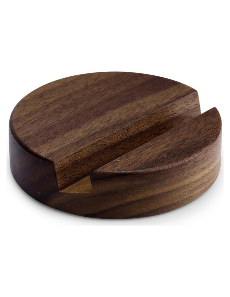 Soporte de Teléfono de Madera Nogal 8x8cm para Escritorio