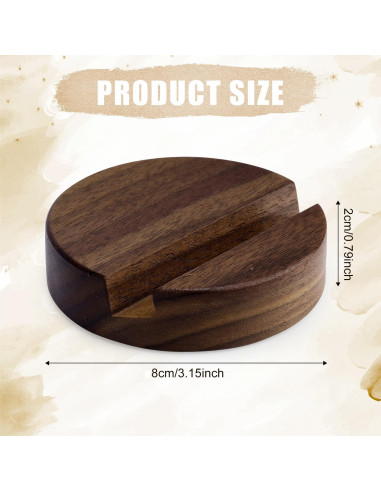Soporte de Teléfono de Madera Nogal 8x8cm para Escritorio