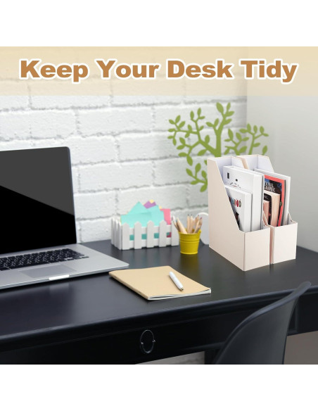 Juego de 6 Soportes para Revistas Feifeiya Beige Plegables