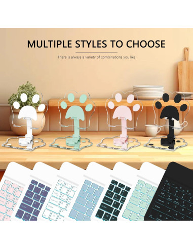 Teclado Bluetooth TopPerfekt Retroiluminado Lavanda 7 Colores