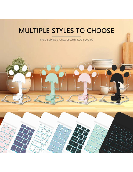 Teclado Bluetooth TopPerfekt Retroiluminado Lavanda 7 Colores