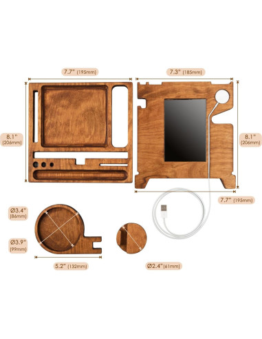 Estación de Acoplamiento de Madera Rostmarygift con Cargador Apple Watch