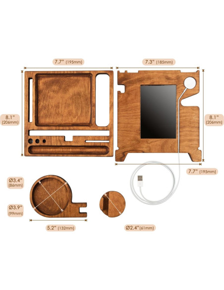 Estación de Acoplamiento de Madera Rostmarygift con Cargador Apple Watch