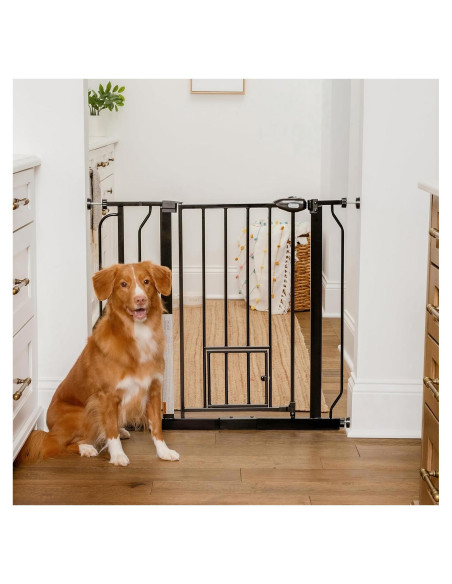 Puerta para Mascotas Extra Ancha Carlson 73.7-92.7 cm Negra