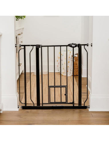 Puerta para Mascotas Extra Ancha Carlson 73.7-92.7 cm Negra