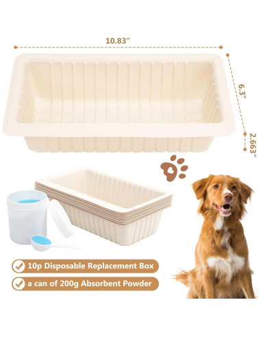 Paquete de 10 bandejas desechables Pee-Pod LUVCOSY para inodoro de perros