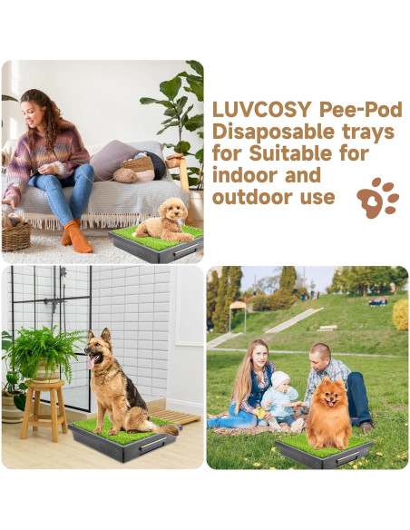 Paquete de 10 bandejas desechables Pee-Pod LUVCOSY para inodoro de perros