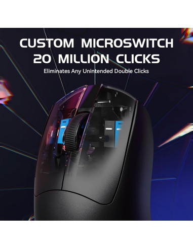 Ratón Inalámbrico MAMBASNAKE M4 24000 DPI RGB Ergonómico Negro