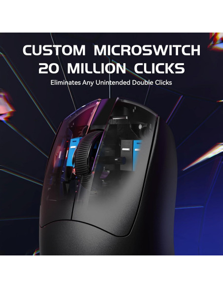 Ratón Inalámbrico MAMBASNAKE M4 24000 DPI RGB Ergonómico Negro