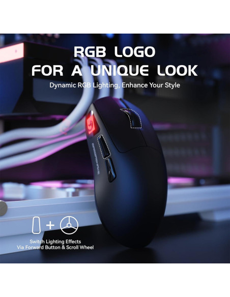 Ratón Inalámbrico MAMBASNAKE M4 24000 DPI RGB Ergonómico Negro