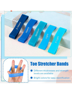 Juego de 5 Bandas de Estiramiento para Dedos WinnerWhy - Azul 2