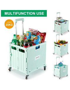 Carro Utilitario Plegable MACOPRO Verde 50kg 4 Ruedas Giratorias 2