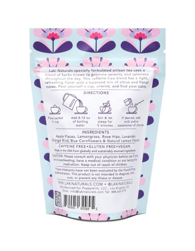 Té de Hierbas Calmante Laki Naturals 46.9 g - 18 Bolsitas