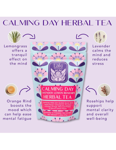 Té de Hierbas Calmante Laki Naturals 46.9 g - 18 Bolsitas
