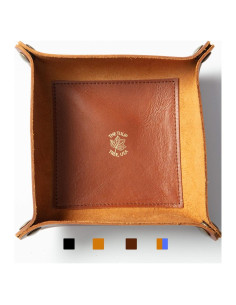 Bandeja de Cuero Premium The Tulip Tree 12.7x12.7cm Castaño