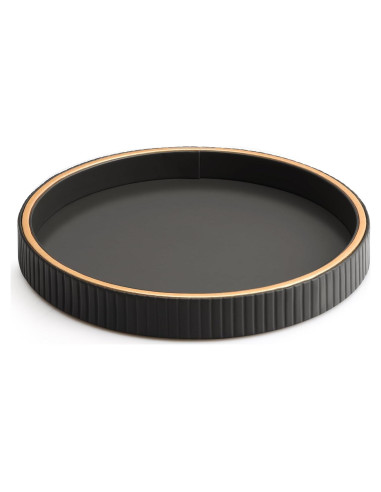 Organizador de Escritorio de Cuero SANZIE Redondo Negro 25.4 cm