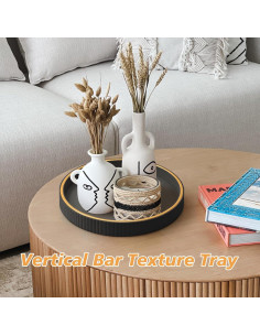 Organizador de Escritorio de Cuero SANZIE Redondo Negro 25.4 cm 2