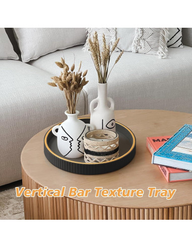 Organizador de Escritorio de Cuero SANZIE Redondo Negro 25.4 cm