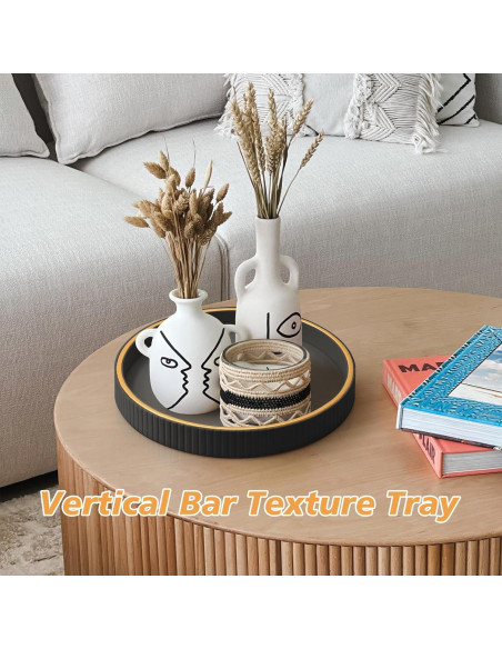 Organizador de Escritorio de Cuero SANZIE Redondo Negro 25.4 cm